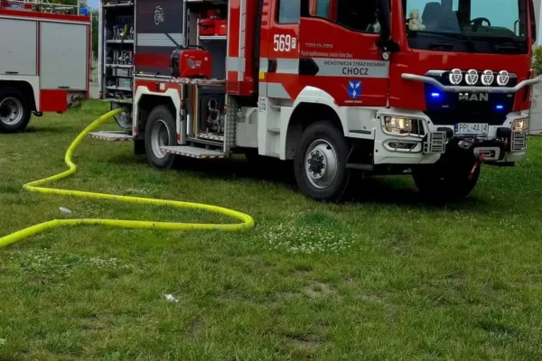 Pożar kotłowni w Nowolipsku – strażacy z OSP Chocz i OSP Kuźnia-Piła na miejscu