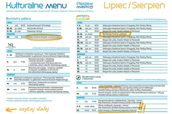 Kulturalne Menu na wakacje 2026 w Pleszewie – lipiec i sierpień pełne atrakcji