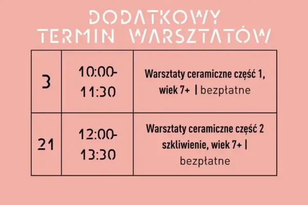 Dodatkowy termin warsztatów ceramicznych w lipcu w Galerii Zajezdnia