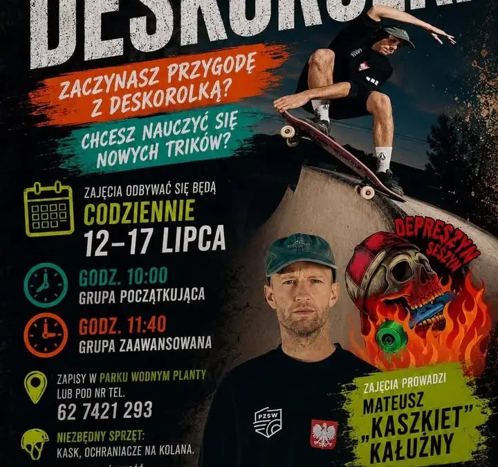 Bezpłatne lekcje deskorolki w Pleszewie – Depreszyn Seszyn już od 12 lipca