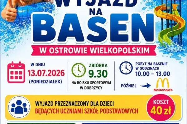 Wyjazd na basen z Gminą Dobrzyca – zapisy do piątku