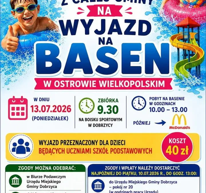 Wyjazd na basen z Gminą Dobrzyca – zapisy do piątku