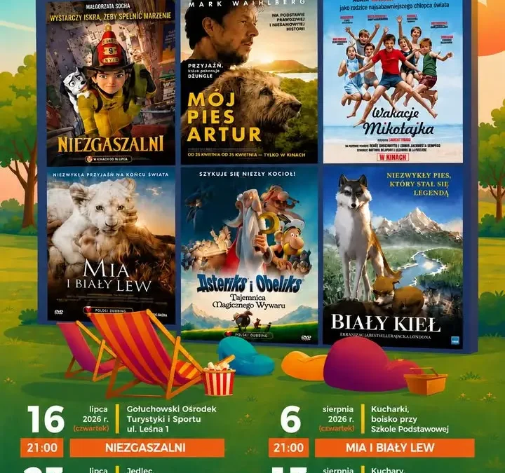 Wakacyjne Kino Plenerowe w Gminie Gołuchów – start już 16 lipca