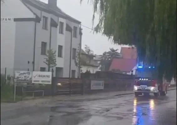 Pożar drzewa po uderzeniu pioruna w Dobrzycy – interwencja strażaków