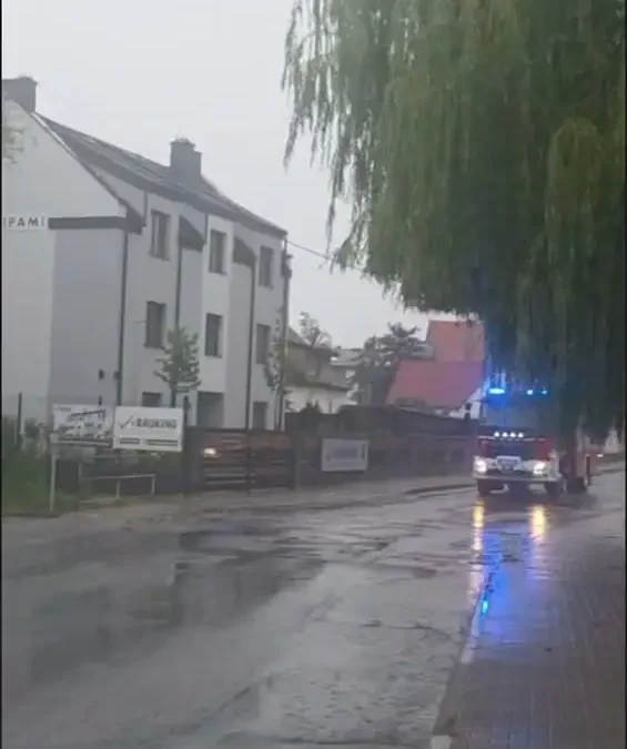 Pożar drzewa po uderzeniu pioruna w Dobrzycy – interwencja strażaków