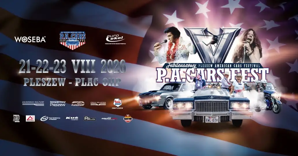 V Jubileuszowy P.A.Cars Fest w Pleszewie: amerykańska motoryzacja i muzyka na żywo