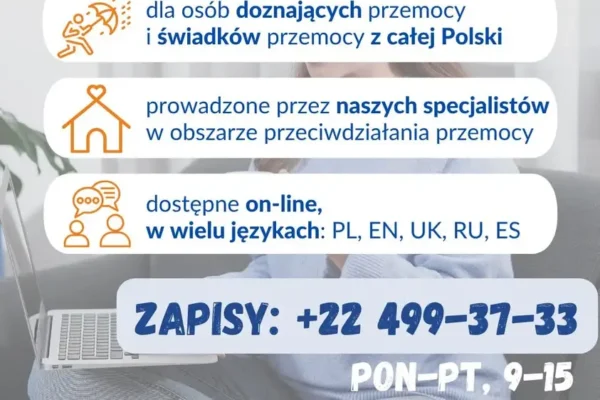 Bezpłatne konsultacje psychologiczne i prawne dla osób doświadczających przemocy – program „Sięgnij poMoc”