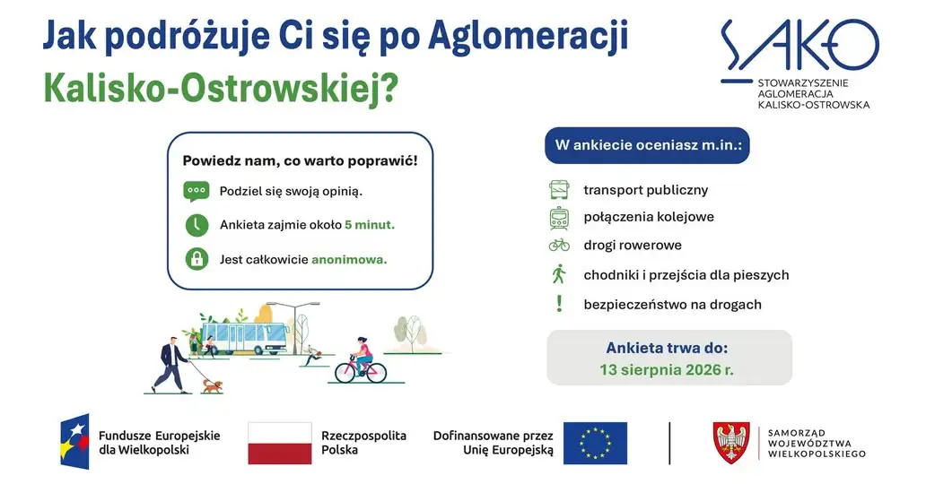 Mieszkańcy aglomeracji kalisko-ostrowskiej mogą wziąć udział w ankiecie dotyczącej SUMP