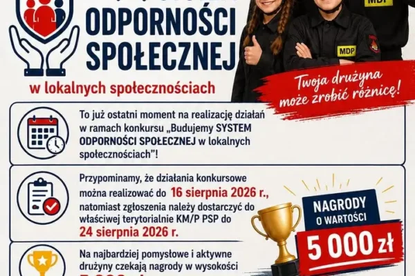 Konkurs dla Drużyn Pożarniczych: Budujemy system odporności społecznej