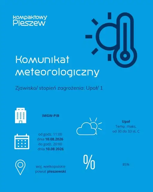 Upał i burze w poniedziałek – IMGW ostrzega przed wysoką temperaturą i gradem