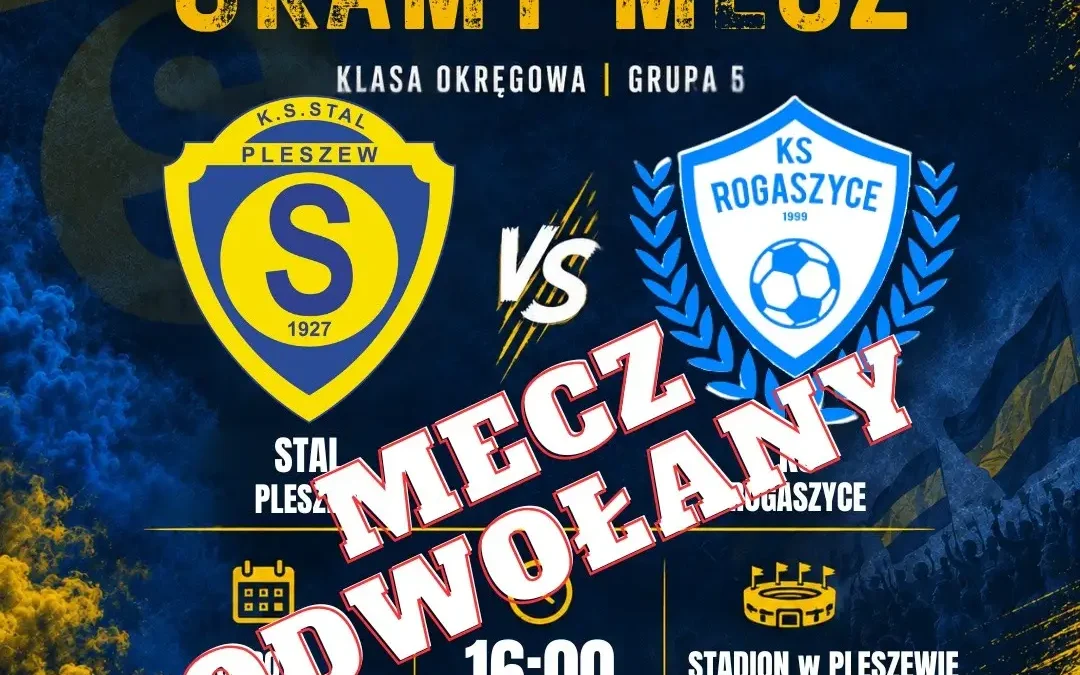 Mecze w Pleszewie odwołane z powodu zalanej murawy