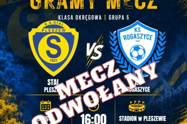 Mecze w Pleszewie odwołane z powodu zalanej murawy