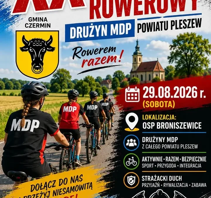 XX Rajd Rowerowy MDP Powiatu Pleszewskiego w Broniszewicach – zaproszenie na 29 sierpnia