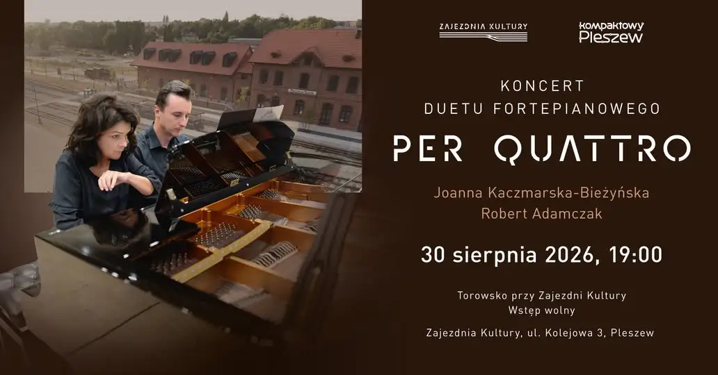 Muzyczna niedziela na torowisku: koncert duetu fortepianowego w Pleszewie