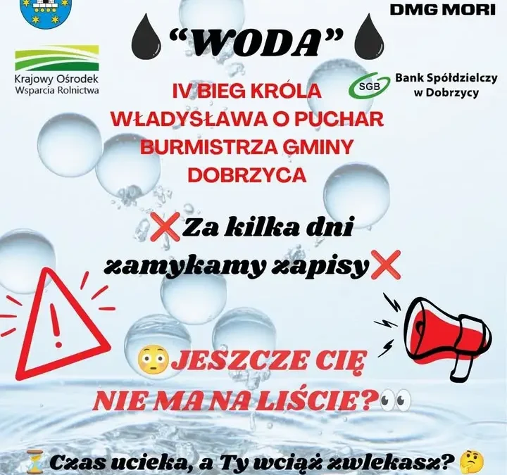 Ostatnie dni zapisów na IV Bieg Króla Władysława w Dobrzycy