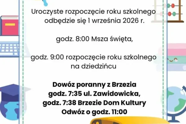 Uroczyste rozpoczęcie roku szkolnego 2026/2027 – harmonogram i dowóz