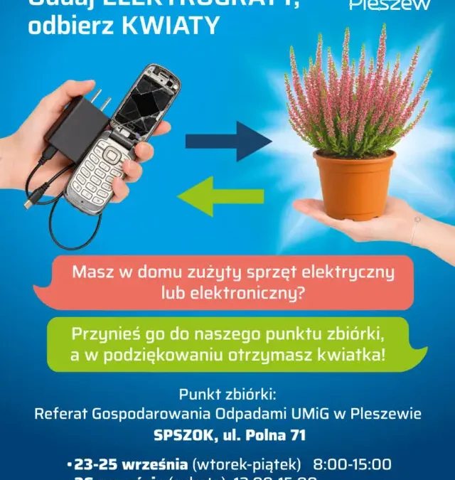 Pleszew: oddaj elektrośmieci i otrzymaj kwiaty doniczkowe