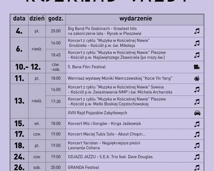 Wrześniowy rozkład jazdy w Zajezdni Kultury: koncerty, festiwale i wystawy