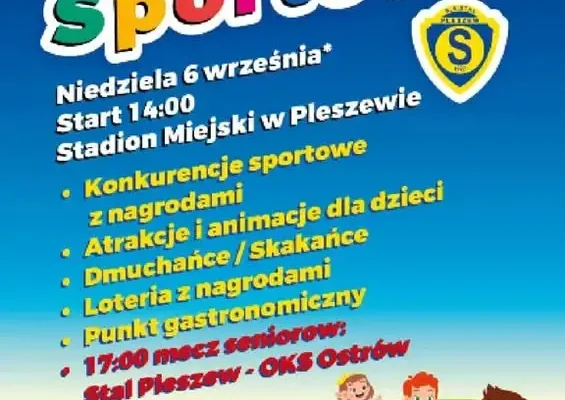 FESTYN SPORTOWY STAL PLESZEW – niedziela pełna atrakcji na Stadionie Miejskim