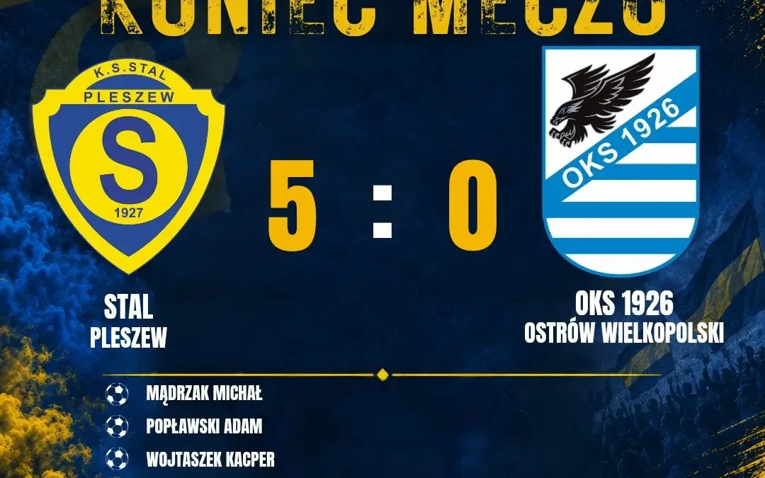 Stal Pleszew rozbija OKS Ostrów 5:0 w meczu ligowym