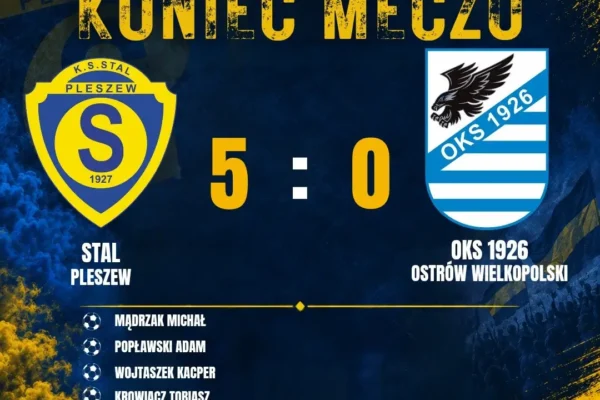 Stal Pleszew rozbija OKS Ostrów 5:0 w meczu ligowym