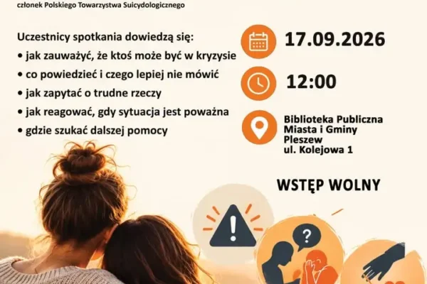 Pierwsza pomoc emocjonalna w Pleszewie – bezpłatne spotkanie już 17 września