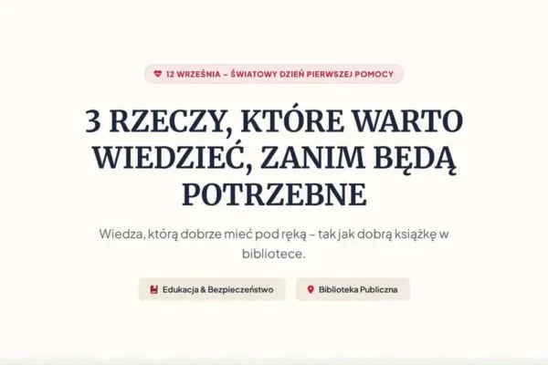 AED przy bibliotece – gdzie szukać pomocy w nagłym zatrzymaniu krążenia?