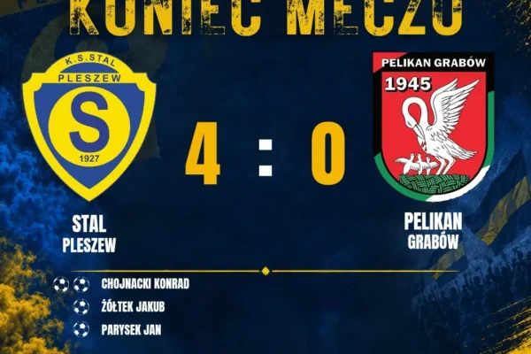 Stal Pleszew rozbiła Pelikana Grabów 4:0. Konrad Chojnacki z dublem
