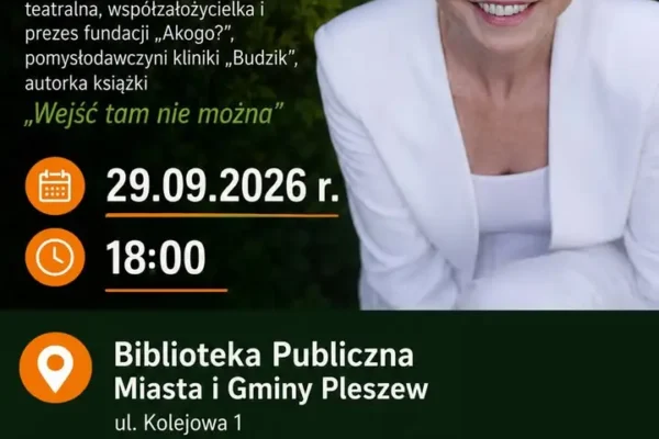 Ewa Błaszczyk w Pleszewie – spotkanie autorskie w bibliotece na Kolejowej