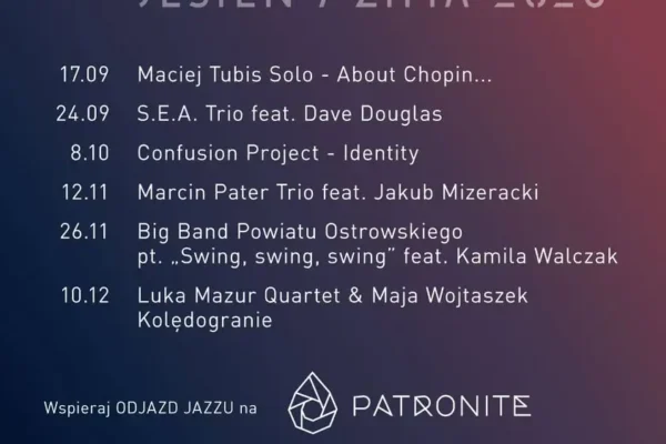 „Odjazd Jazzu” w Zajezdni Kultury – jesienno-zimowy cykl koncertów