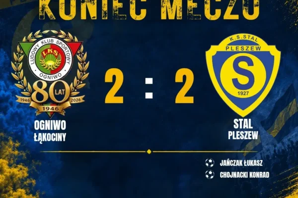 Remis w meczu na szczycie: Ogniwo Łąkiciny 2:2 Stal Pleszew