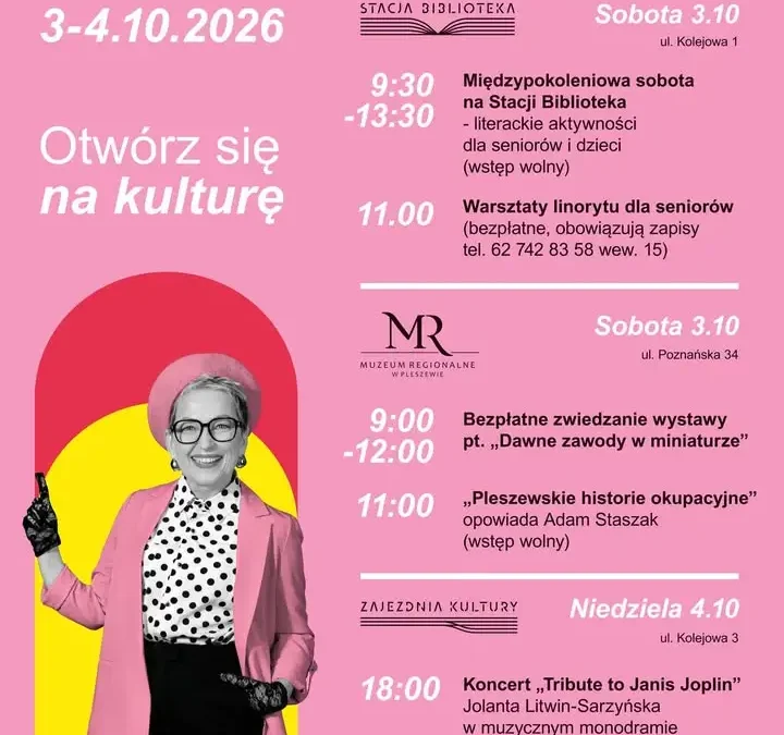 Weekend Seniora z Kulturą w Pleszewie – 3 i 4 października