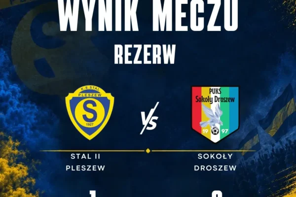 Stal II Pleszew pokonuje Sokoły Droszew 1:0. Marcin Cieślak bohaterem rezerw