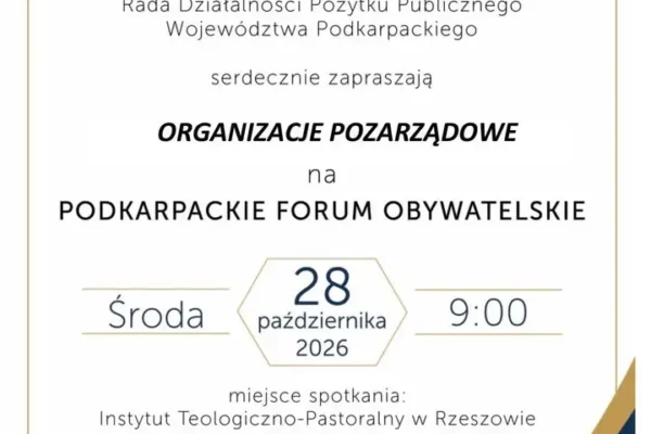 Podkarpackie Forum Obywatelskie w Rzeszowie – organizacje pozarządowe mogą się rejestrować