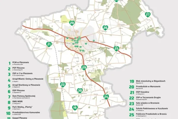 Gdzie w gminie Pleszew znajdziesz AED? Sprawdź mapę 30 defibrylatorów