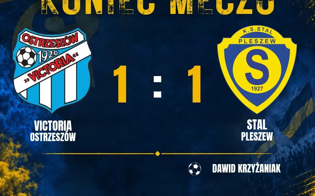 Stal Pleszew zremisowała z Victorią Ostrzeszów 1:1 w meczu z liderem