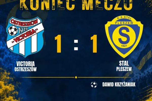 Stal Pleszew zremisowała z Victorią Ostrzeszów 1:1 w meczu z liderem