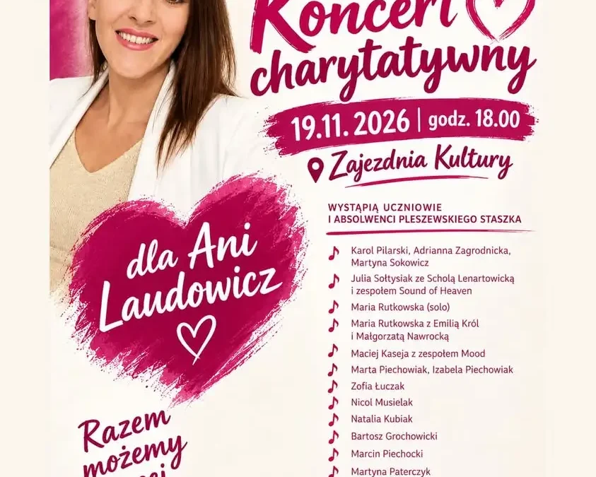 Charytatywny koncert w Pleszewie. Mieszkańcy wspierają Anię Laudowicz