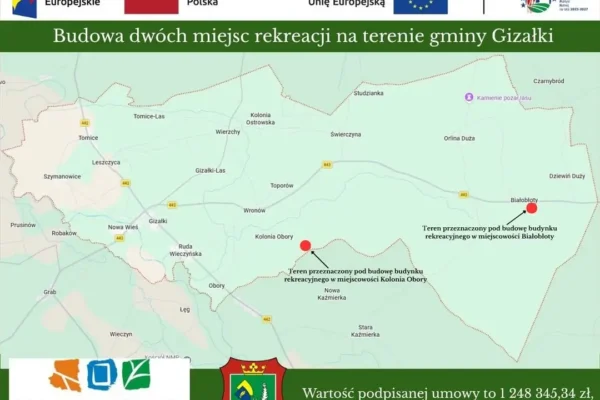 Gizałki inwestują w rekreację. Powstaną dwa nowe obiekty w Białobłotach i Kolonii Obory