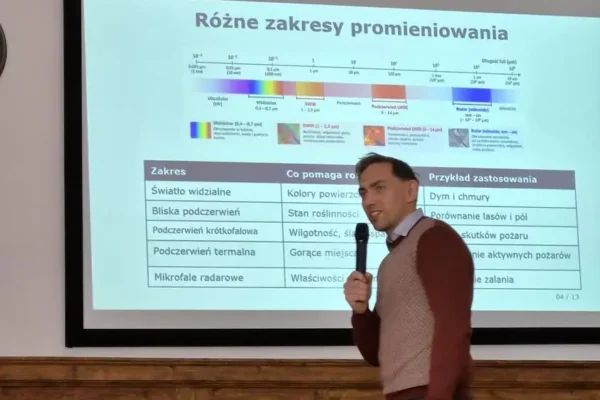 Satelity w służbie bezpieczeństwa – absolwent liceum opowiedział uczniom o technologiach kosmicznych