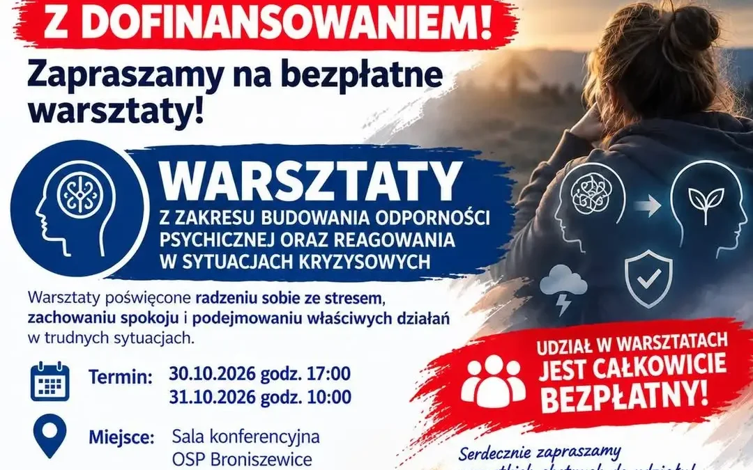 Bezpłatne warsztaty z odporności psychicznej w OSP Broniszewice