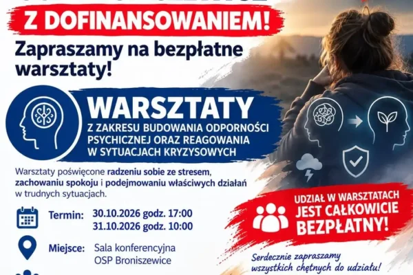 Bezpłatne warsztaty z odporności psychicznej w OSP Broniszewice
